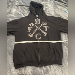 Dark Grey y2k Zipup Hoodie